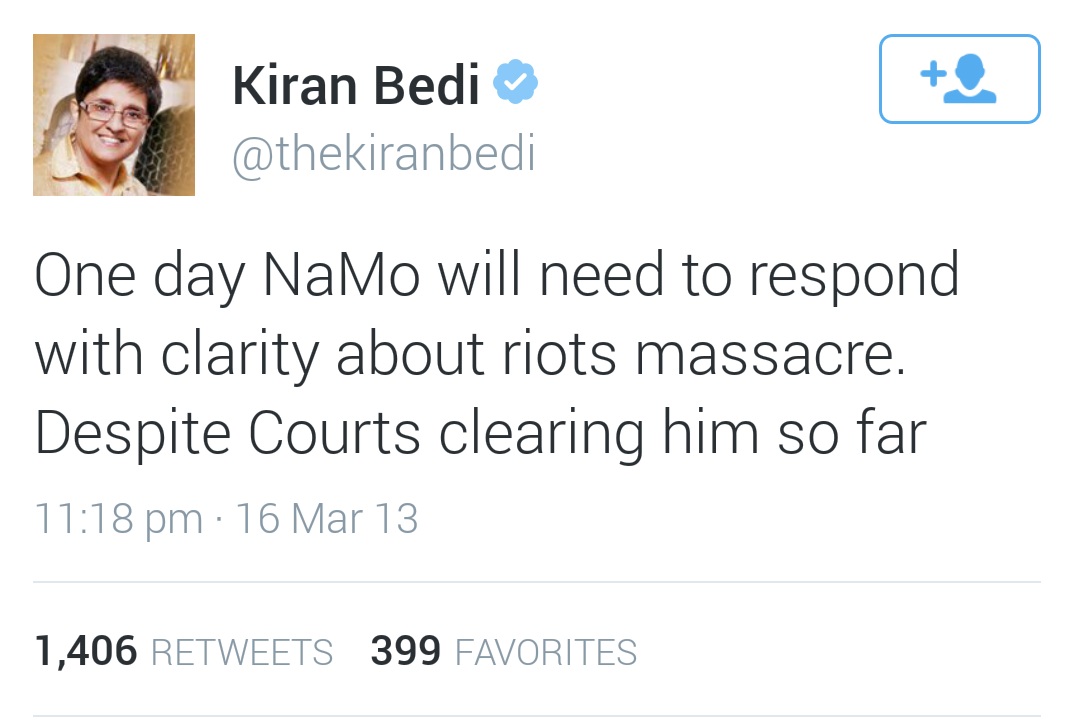 10 Tweets Kiran Bedi should have deleted before “U-Turning” into BJP