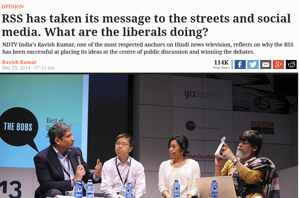 Dear Ravish Kumar, right is not winning narrative, it has just started speaking up