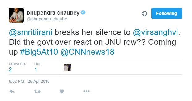 Bhupendra Chaubey's tweet