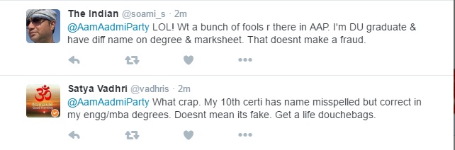 Different name on degrees