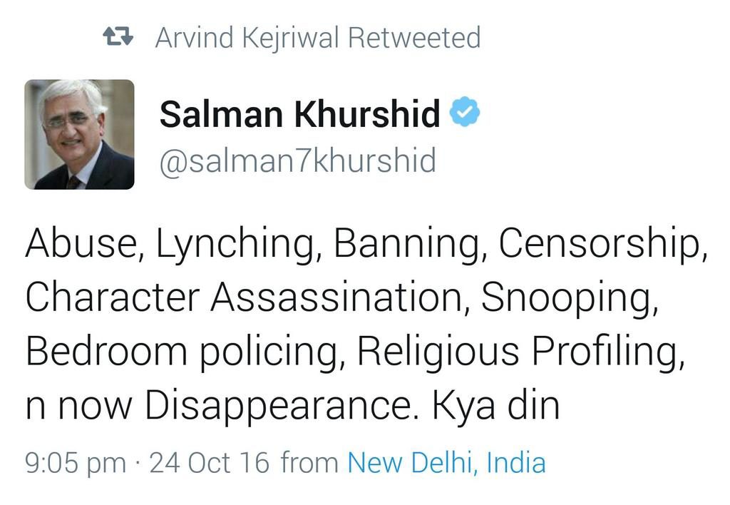 Kejriwal retweets