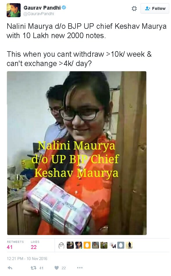 Congress IT cell worker spreading defamatory rumour on Twitter