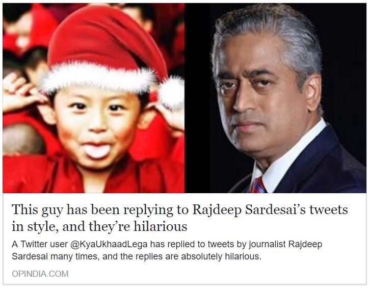 This guy has been replying to Rajdeep Sardesai's tweets in style, and they're hilarious