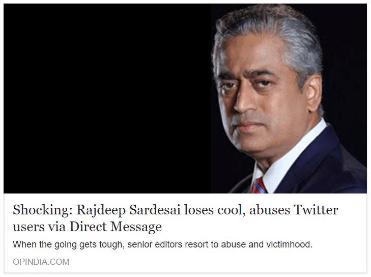 Shocking: Rajdeep Sardesai loses cool, abuses Twitter users via Direct Message