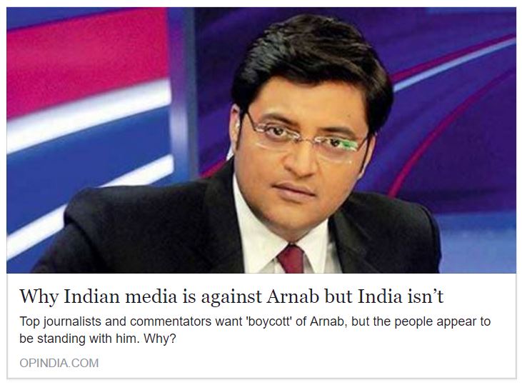 Why Indian media is against Arnab but India isn't