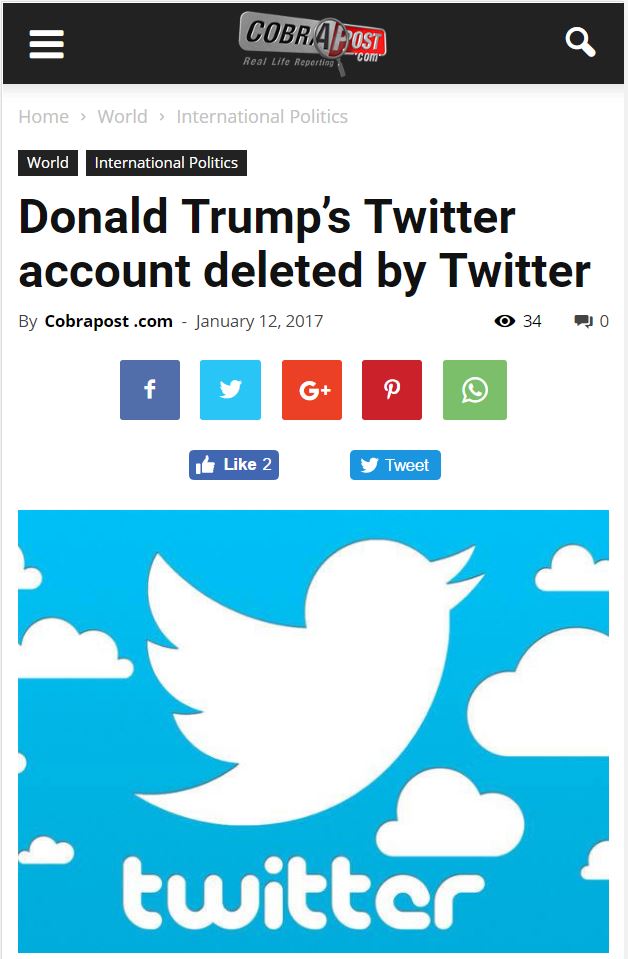 Cobrapost spreading fake news
