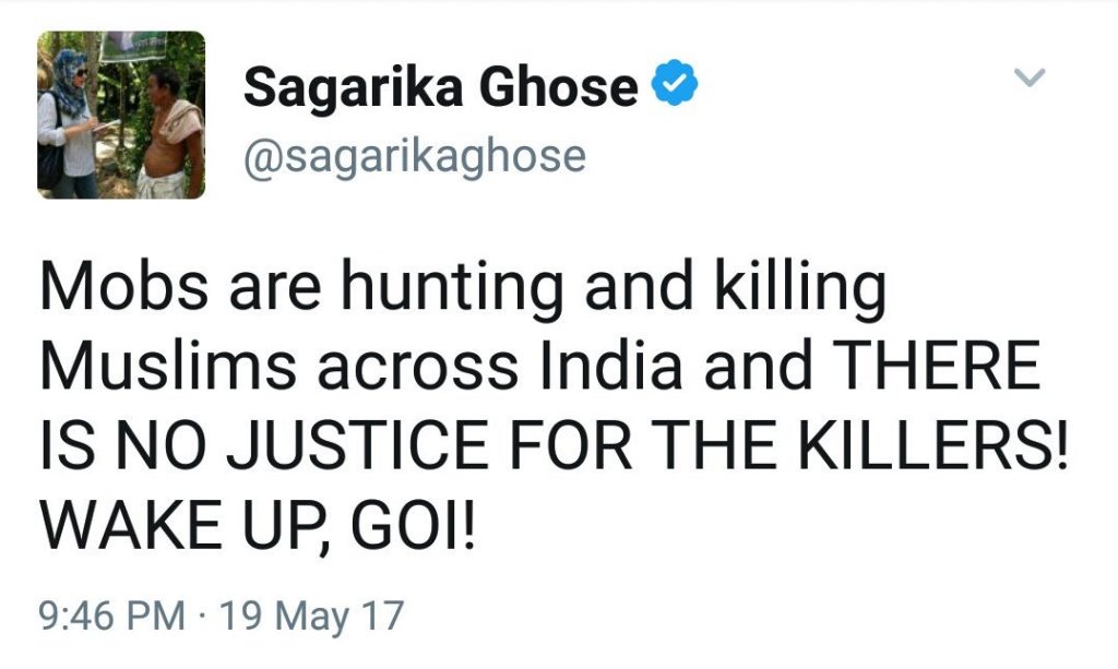 Hate speech by Sagarika Ghose