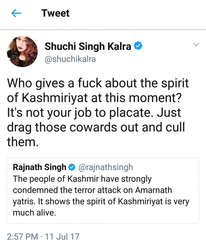Tweet by Suchi Kalra