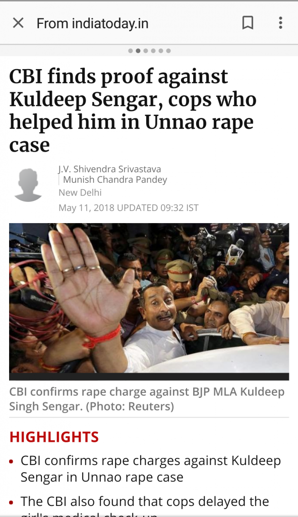 India today claimed CBI confirmation too