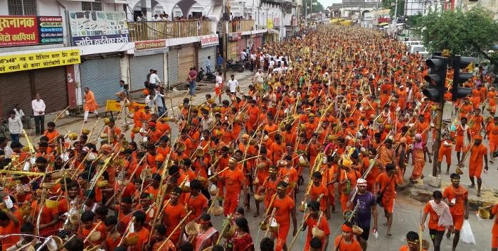 Millions of Hindus take part in the Kanwar Yatras each year