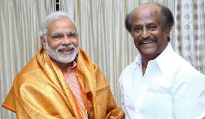 Narendra Modi with Rajinikanth