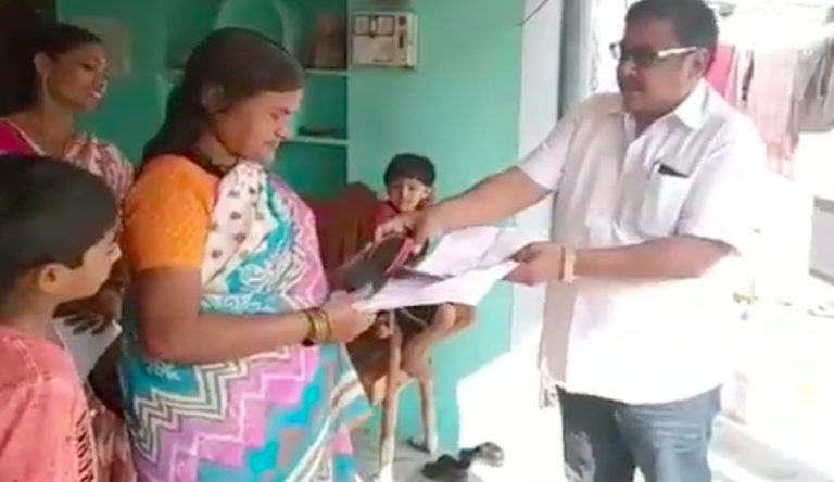 This independent candidate in Telangana is giving slippers to voters, not for wearing, but for using it to beat him