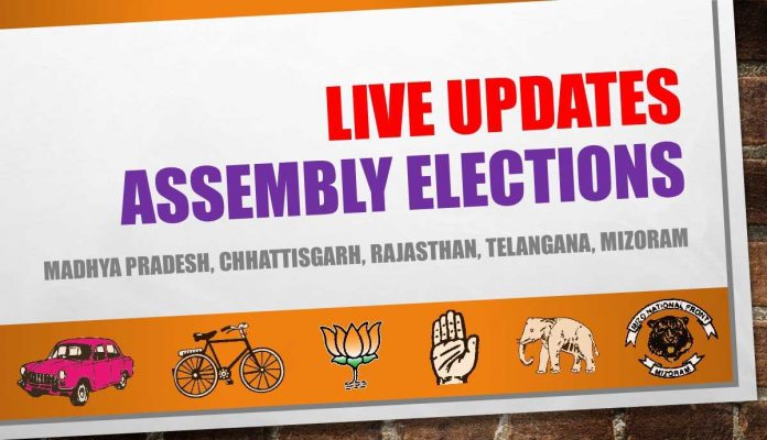 Madhya Pradesh, Chhattisgarh, Rajasthan, Telangana, Mizoram assembly election results