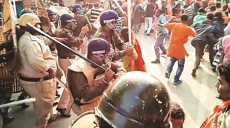West Bengal: 14 supporters and 6 policemen injured in clashes during BJP event in Basirhat