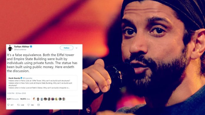 Farhan Akhtar is wrong in his criticism of Statue of Unity