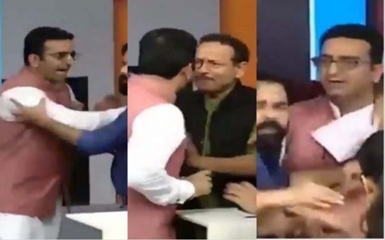 Uttar Pradesh: Samajwadi party leader detained after being caught on camera assaulting BJP spokesperson