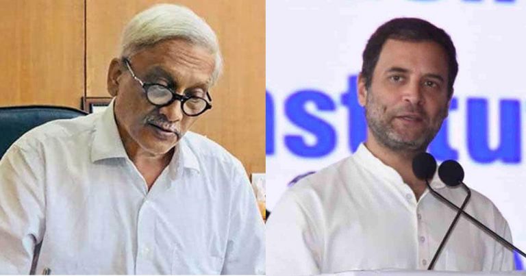 ‘Stooping so low as to make a false statement raises questions about purpose of your visit’, Manohar Parrikar to Rahul Gandhi in a scathing letter
