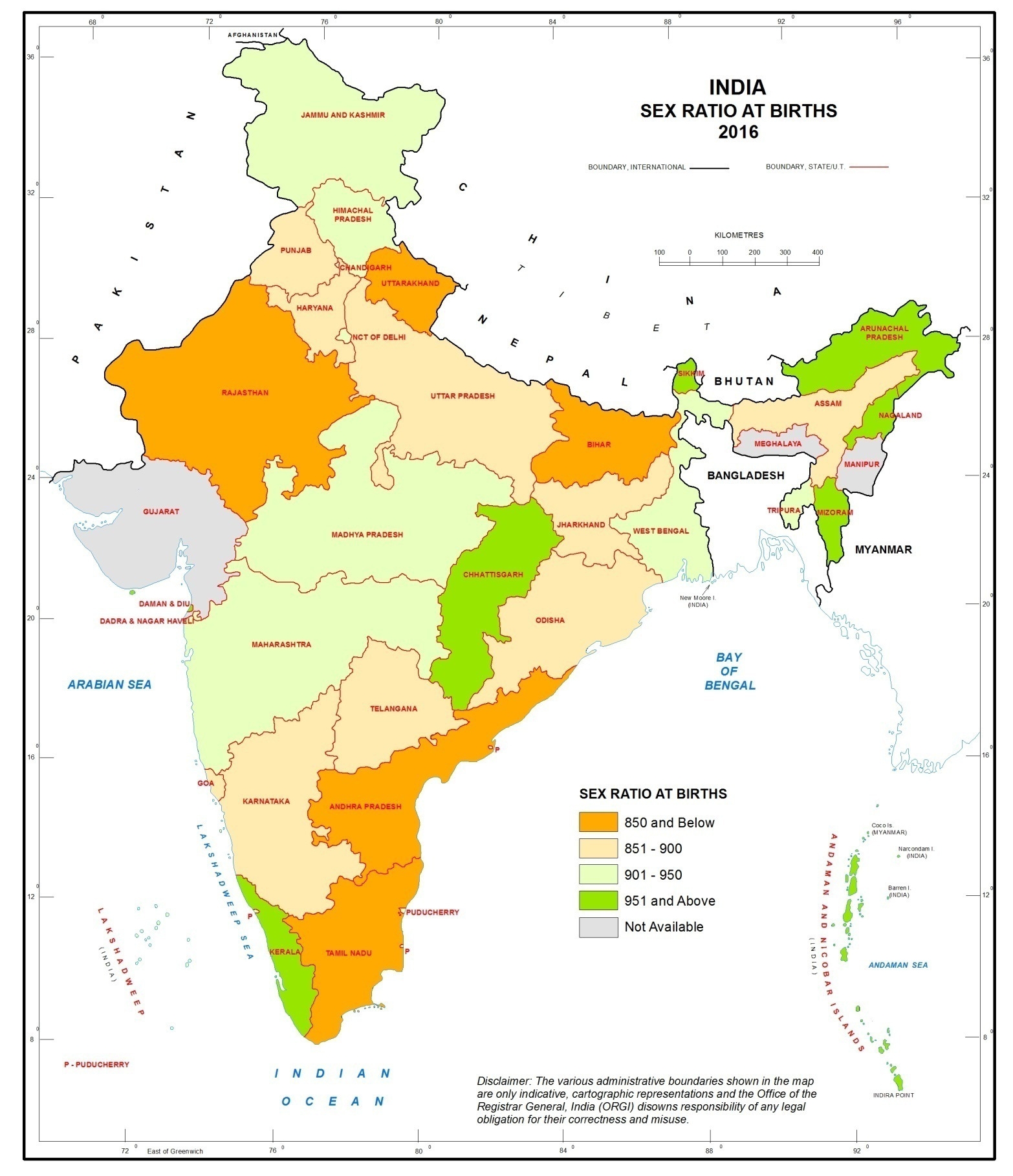 map India sex ratio