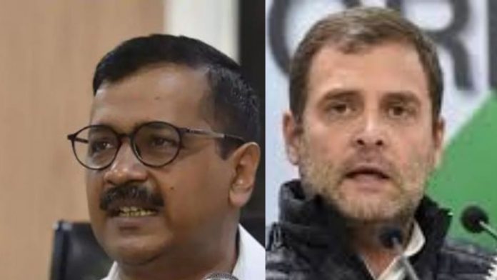 Arvind Kejriwal (L) Rahul Gandhi (R)