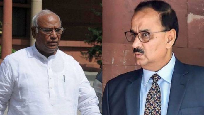 Congress leader Mallikarjun Kharge(L) and Alok Verma (R)