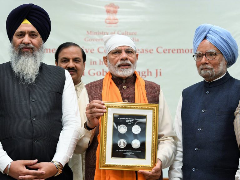 PM Modi releases commemorative coin to mark birth anniversary of Guru Gobind Singh in New Delhi