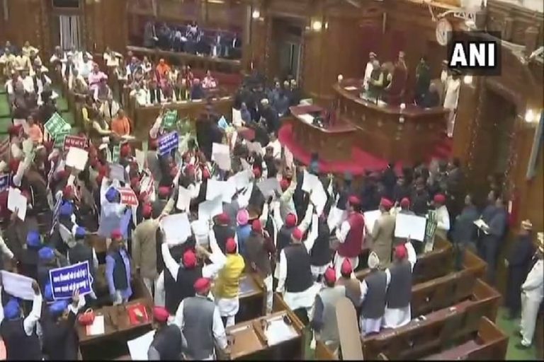 Uttar Pradesh: SP-BSP members create ruckus, throw paper planes, paper balls in the Vidhan Sabha