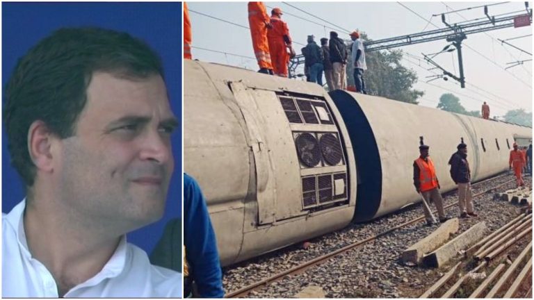 Congress President Rahul Gandhi addresses a rally in Patna, does not condole deaths in Bihar train accident