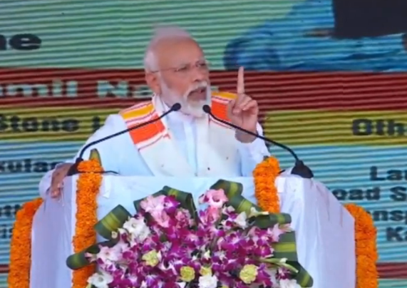 PM Modi speaks at a rally in Kanyakumari