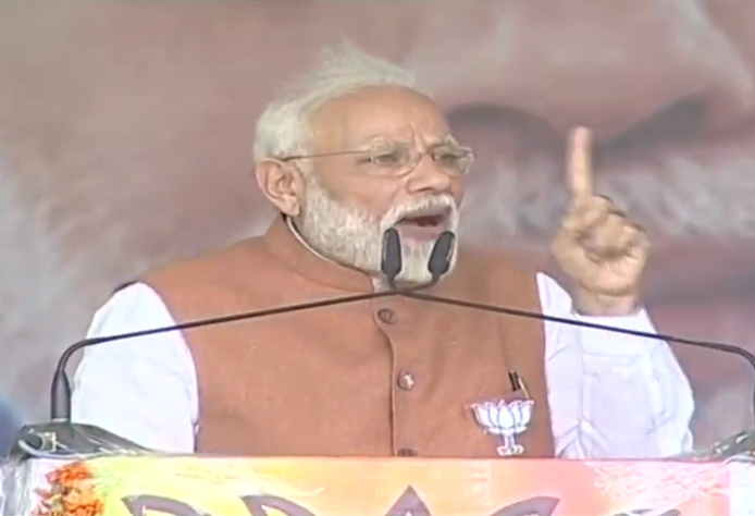 PM Modi in a rally in Meerut