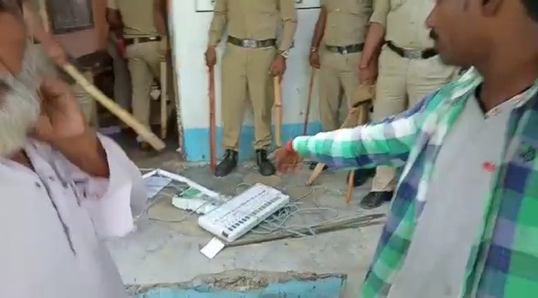 Election violence in West Bengal: EVM smashed in clash, black tape affixed on BJP candidate’s name and symbol on EVM