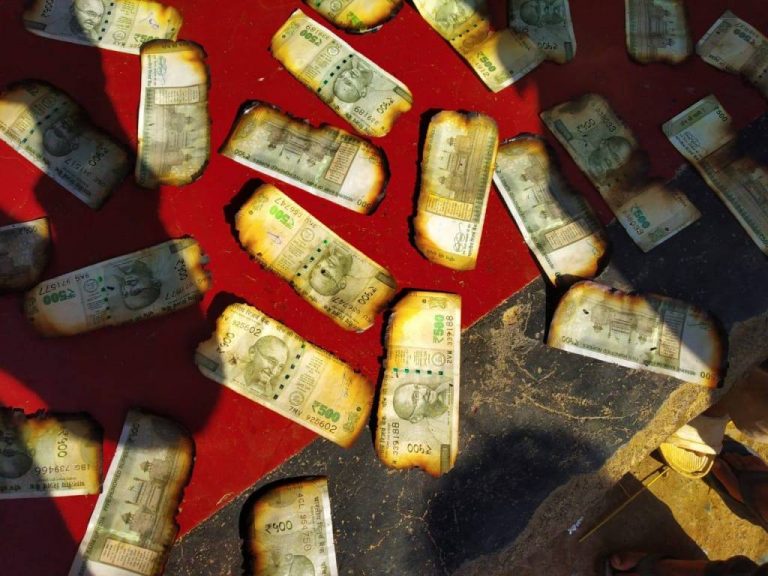 Currency worth crores gutted in flames as a truck carrying it caught fire in South Kashmir
