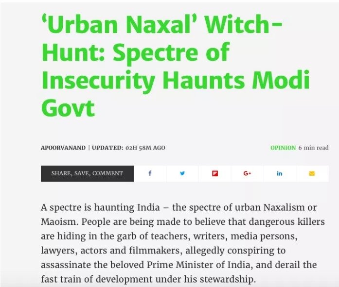 Pro-Naxal article in The Quint