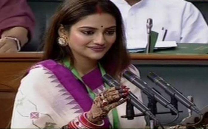 Nusrat Jahan, the newly elected MP in Parliament