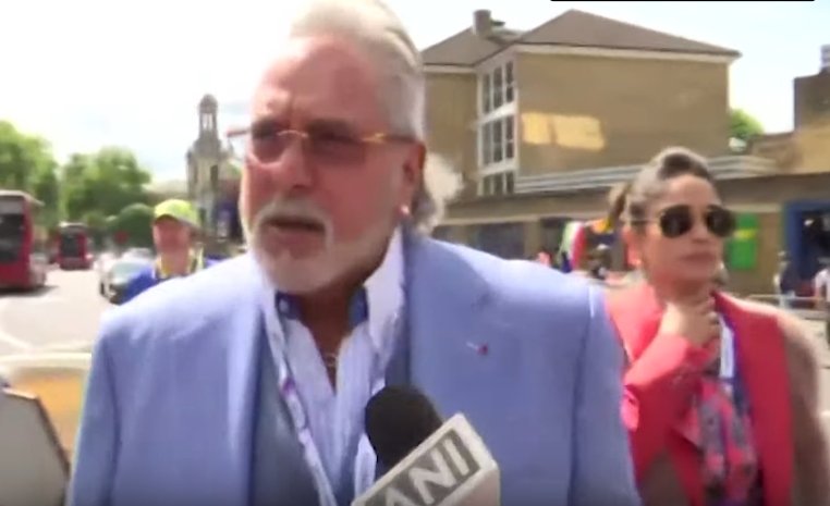 Fugitive businessman Vijay Mallya arrives to watch the India-Australia World Cup cricket match in London
