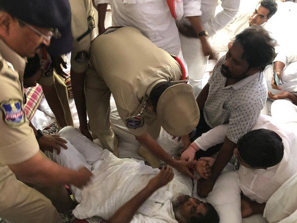 Telangana: Congress leaders stage protest against arrest of Congress legislature party leader on hunger strike