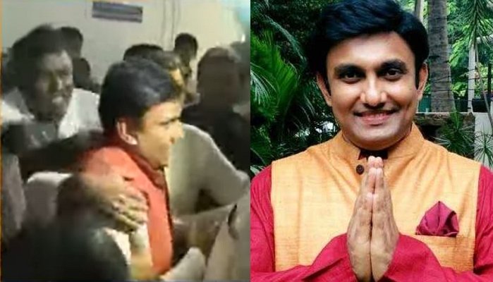 Rebel Congress MLA K Sudhakar heckled, locked in a room by Congress leaders in Karnataka