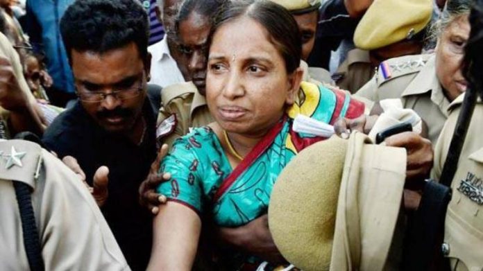 S. Nalini, a life convict in the case of assassination of former Prime Minister Rajiv Gandhi.