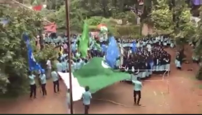 Purported Pakistani flags waved in a college in Kerala