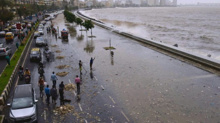 Watch: Sea dumps the garbage back on to the Marine Drive as high tide hits Mumbai