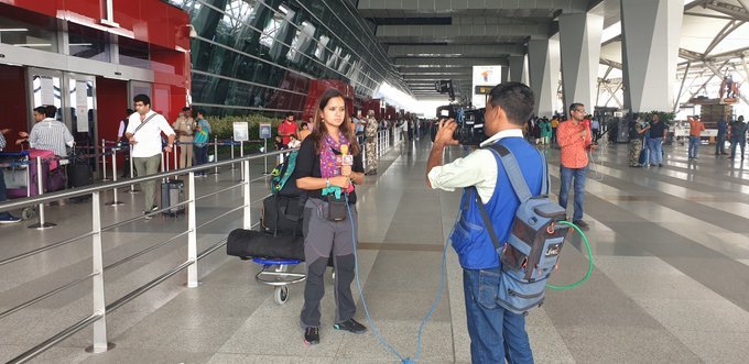 India Today journalist plays victim after being accosted by security personnel for video recording at Defence airport in Srinagar
