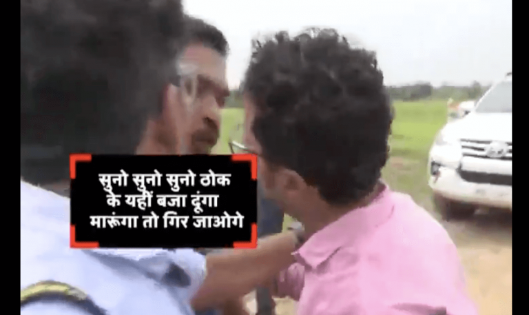 Priyanka Gandhi’s aide Sandeep Singh manhandles ABP Ganga news reporter, threatens him with “Thok ke baja dunga”