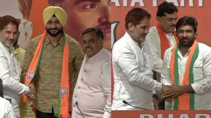Wrestler Yogeshwar Dutt and former Hockey captain Sandeep Singh joined BJP today