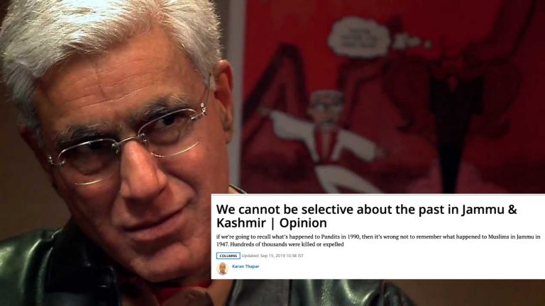 While talking about Muslims in Jammu, Karan Thapar diminishes massacre of Hindus and Sikhs in Jammu and the KP exodus