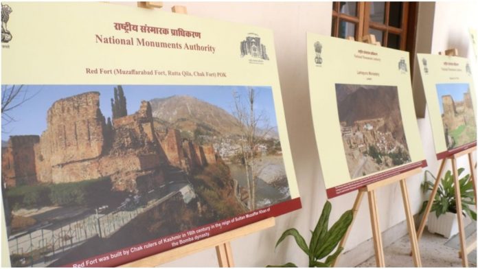 Exhibits on display during an exhibition on “National Unity through Monuments” organised on the occasion of the 69th birthday of Prime Minister