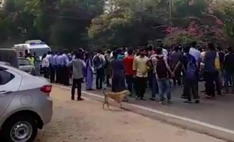 Left goons at JNU block way of ambulance in which Dean was being taken for health checkup