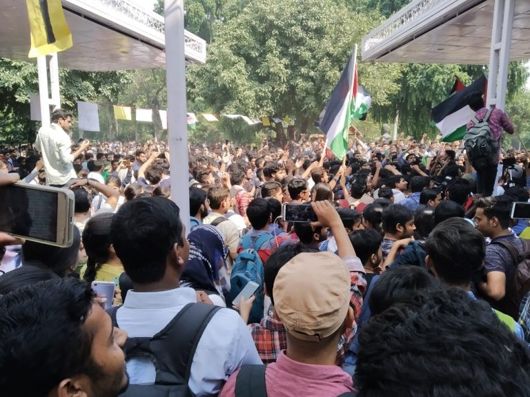 Palestine flags raised at Jamia Millia Islamia protesting event with Israeli collaboration, university says no Israeli delegate will be allowed henceforth