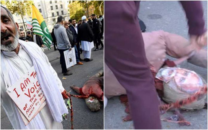 Pakistani Muslim groups protest on Diwali, display their violent tendencies on Modi effigy