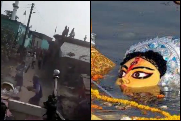 Balrampur, UP: Stone pelting at Durga Puja Visarjan procession as music was not stopped while crossing mosque, 8 arrested