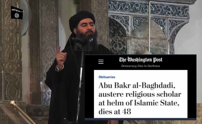 Washington Post glorifies ISIS chief Abu Bakr al-Baghdadi in its obituary, changes headline after public backlash