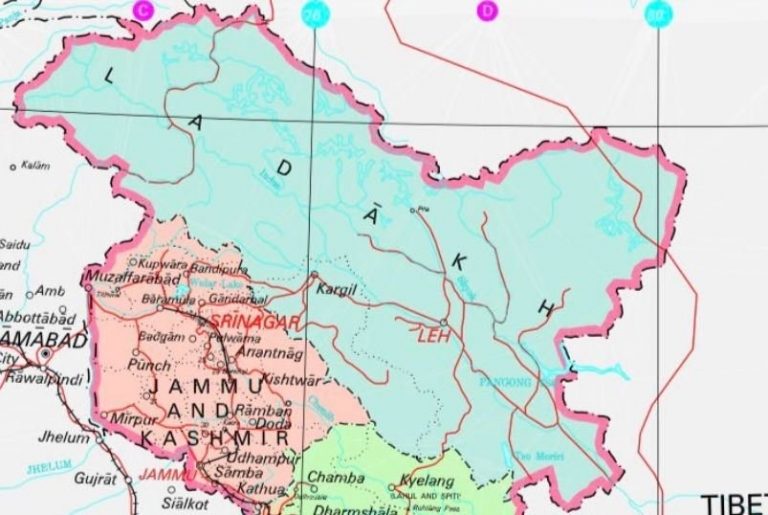 New map demarcating Union Territories Jammu and Kashmir and Ladakh released by the Centre
